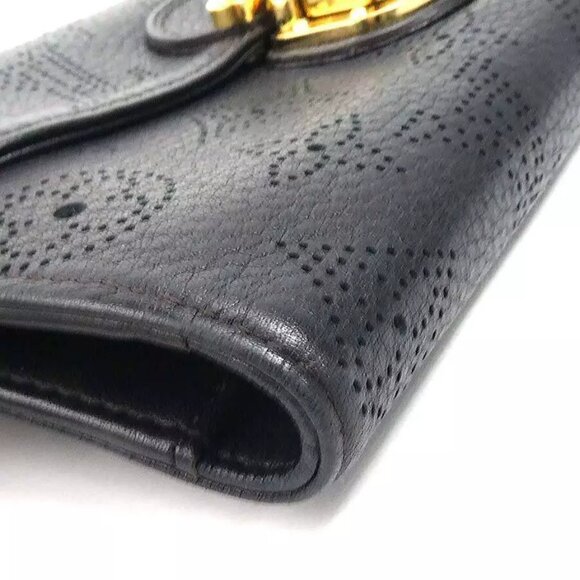 Auth LOUIS VUITTON Monogram Mahina Amelia Long Wallet Black - Picture 8 of 13